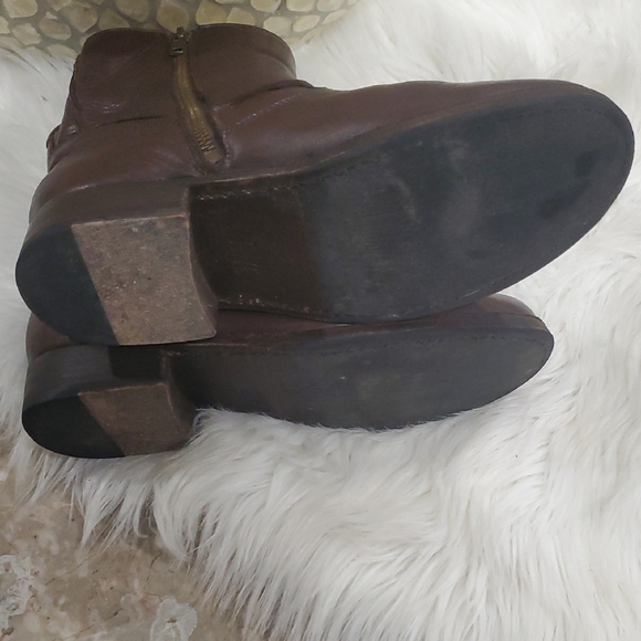 Frye Dark Brown Leather Moto Boots - Picture 6 of 12